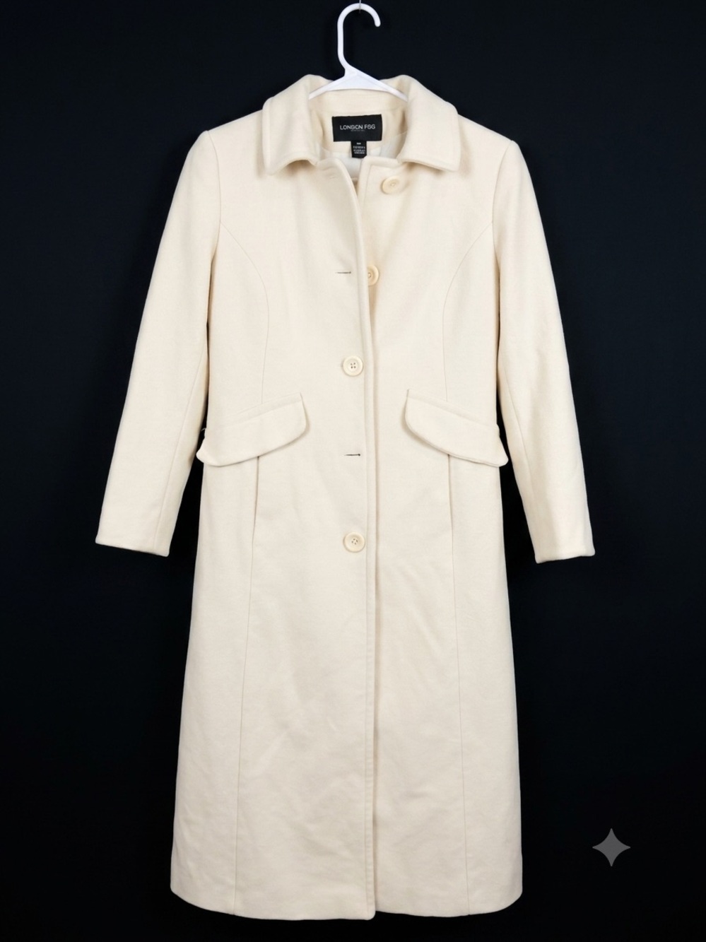 London Fog Women's Cream Single-Breasted Coat